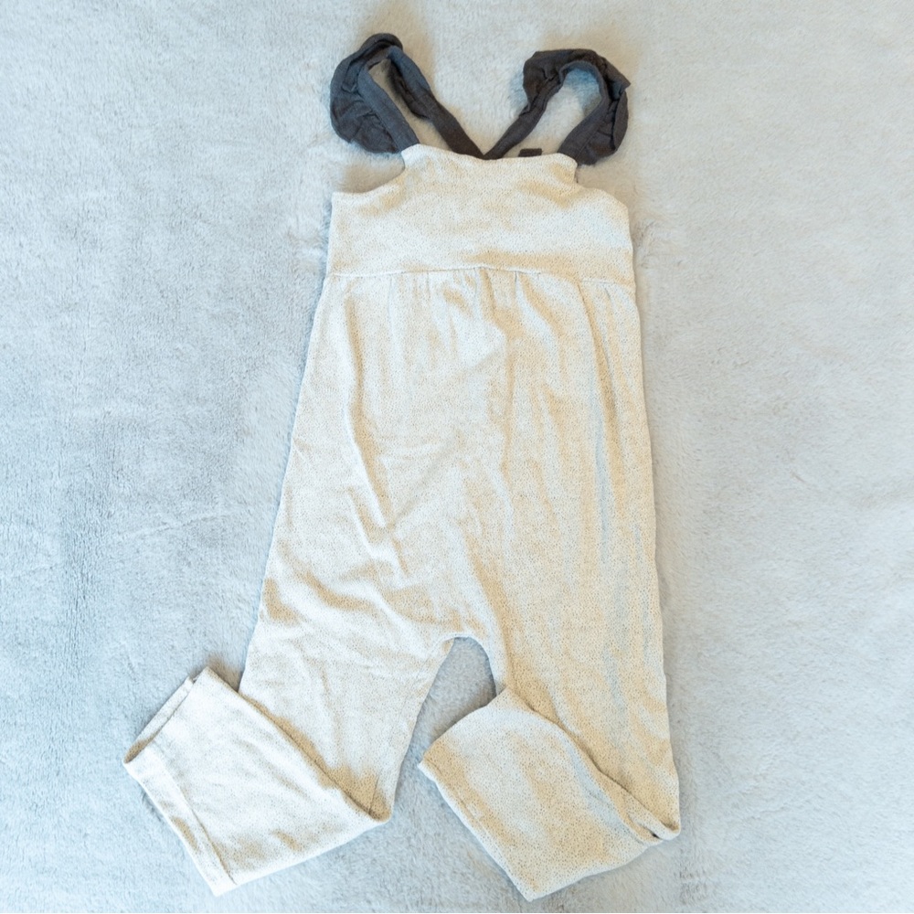 Zara Girls Ruffle Overall Jumper Gray Ivory Size 4-5 Years